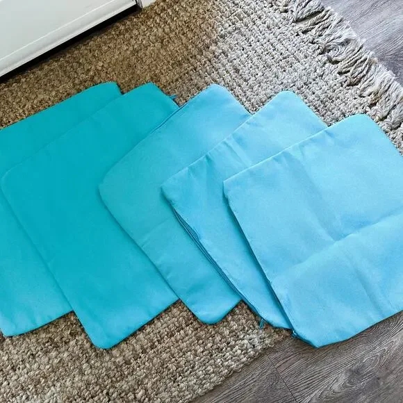 Set of 2 Sunbrella Aruba Blue Outdoor Pillow Covers tropical teal beach resort